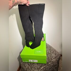 Sam Edelman Issabel Black Suede Tall Boots 11M